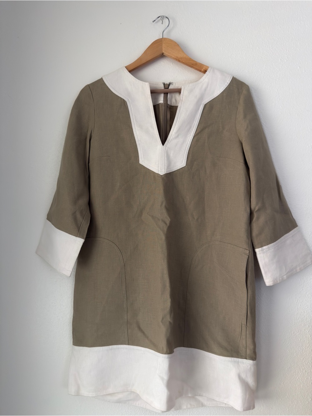 Michael Kors Linen 3/4 sleeve women's shift dress size S